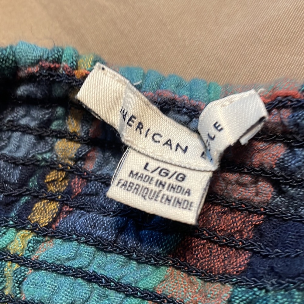 American Eagle Outfitters Blue & Pink Plaid Crop Halter Top - Picture 7 of 8